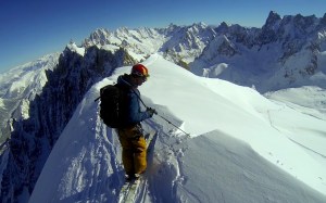 Tag skiing the Midi Ridge Tag skiing the Midi Ridge