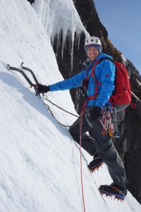 Finn McCann climbing a new route in Greenland