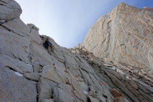 Climbing back up to the ridge line on our retreat